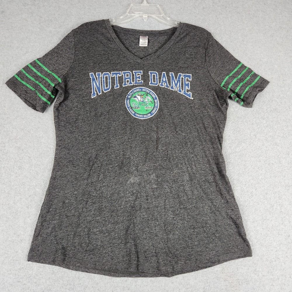 Notre Dame Fighting Irish T-Shirt Women XL Grey Sideline Apparel NCAA Football